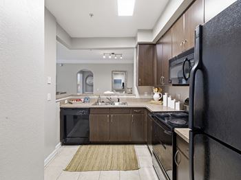 Fully equipped kitchens with espresso cabinetry